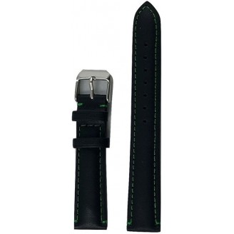 Leather Strap Black Green 168